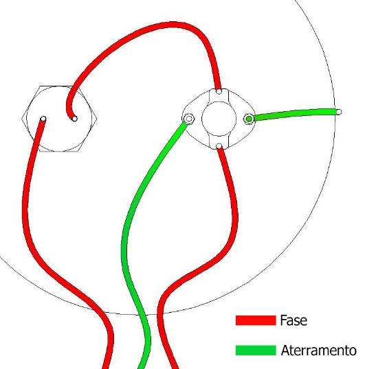 Figura 9 - Esquema de ligação do resistor com termostato de encosto simples para tanques de baixa pressão.